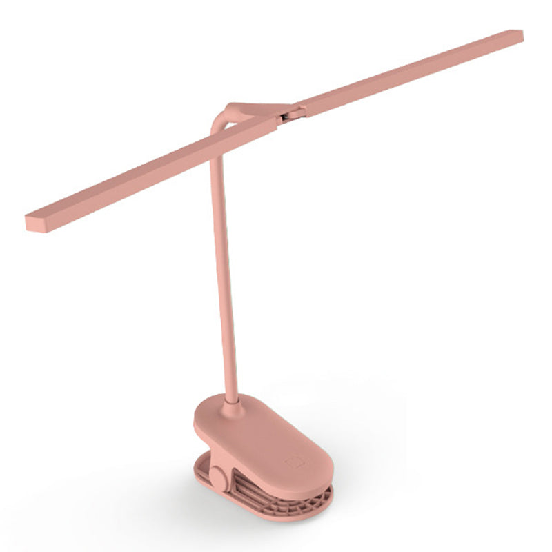 Macaron Linear Clamp-on Desk Lamp Plastic Kids Bedroom LED Study Light with Flexible Arm