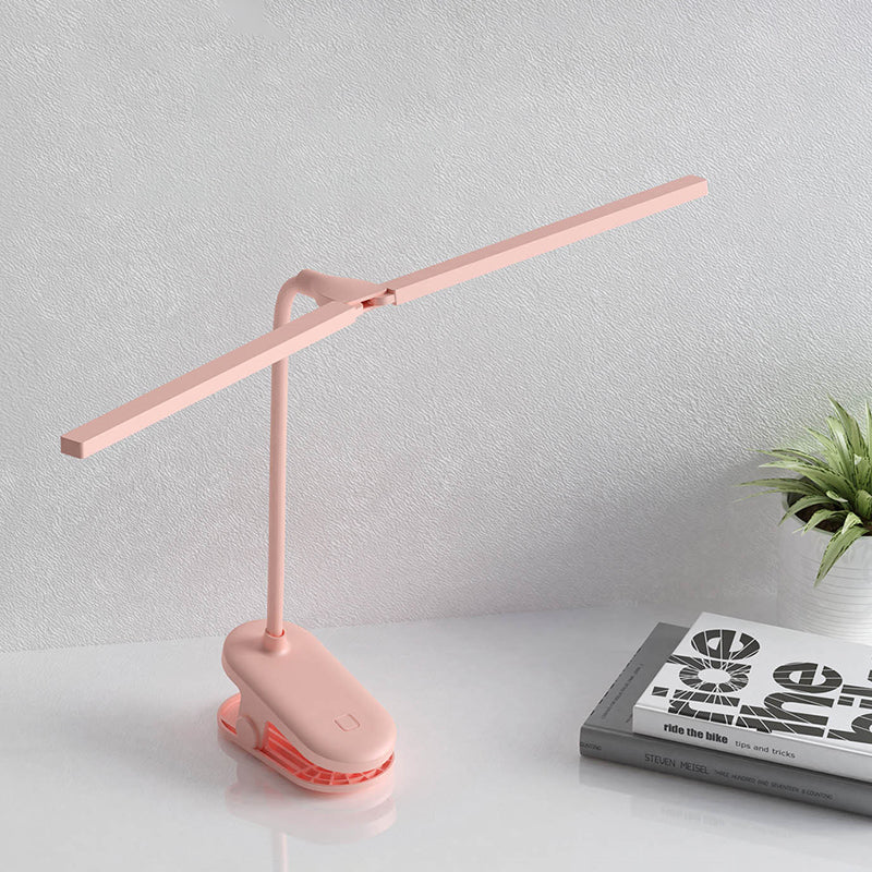 Macaron Linear Clamp-on Desk Lamp Plastic Kids Bedroom LED Study Light with Flexible Arm