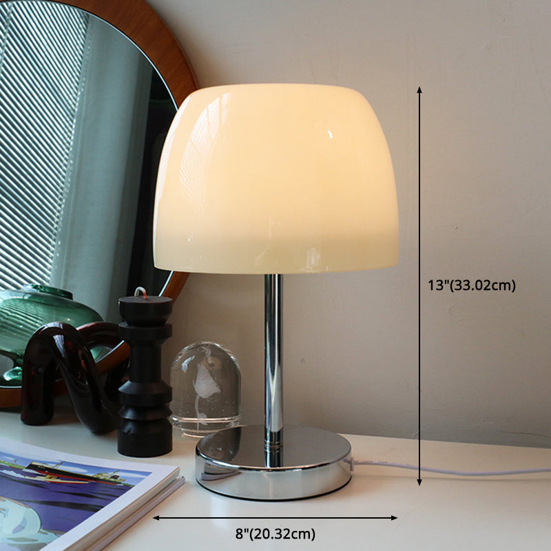 Macaron Bucket Shaped LED Table Lamp Glass Bedroom USB Charging Nightstand Light