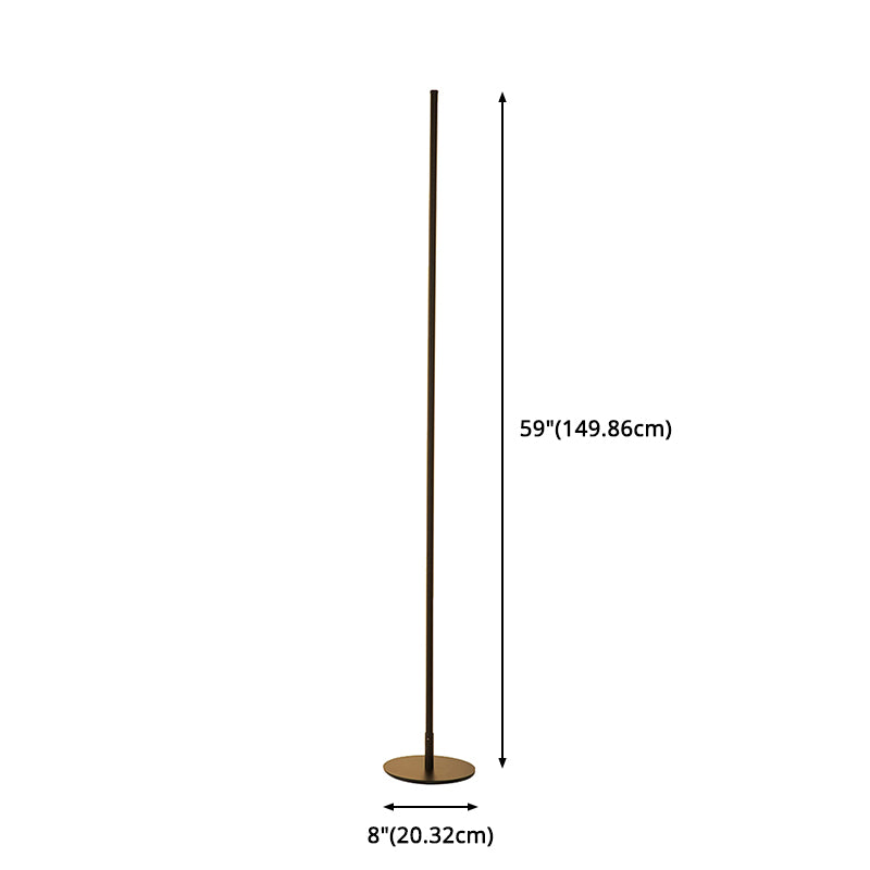 Lampada in piedi a forma di asta slim semplicità in metallo soggiorno Luce pavimento a LED con interruttore del piede