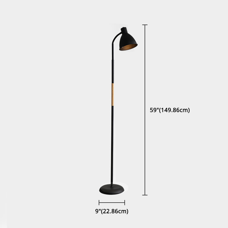 Nordic Bell Shade Floor Standing Light Metal Living Room Adjustable Reading Livre lampe