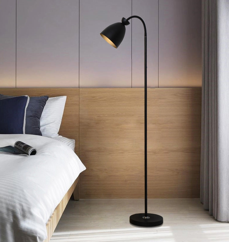 Rotatable Bell Floor Light Macaron Style Metal 1-Light Bedroom Reading Floor Lamp