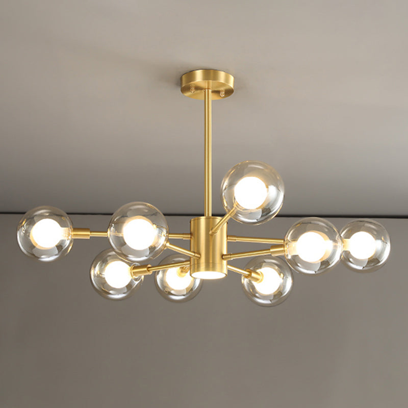 Luminaires en verre transparent transparent contemporain Chandelier Starburst Sockets pour le salon