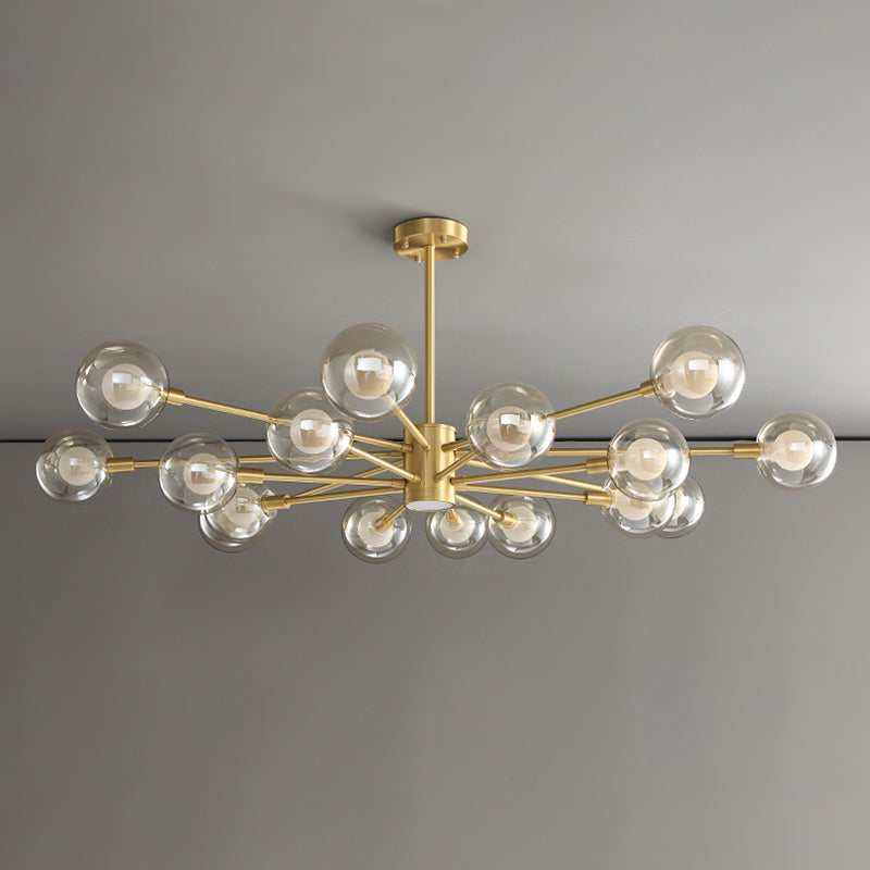 Luminaires en verre transparent transparent contemporain Chandelier Starburst Sockets pour le salon