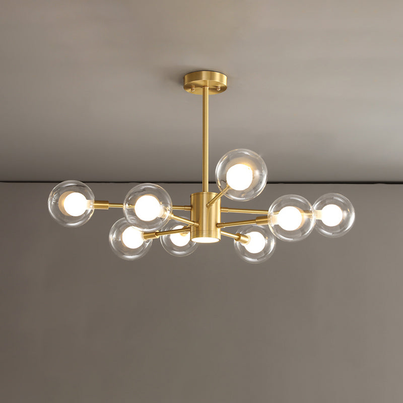 Luminaires en verre transparent transparent contemporain Chandelier Starburst Sockets pour le salon