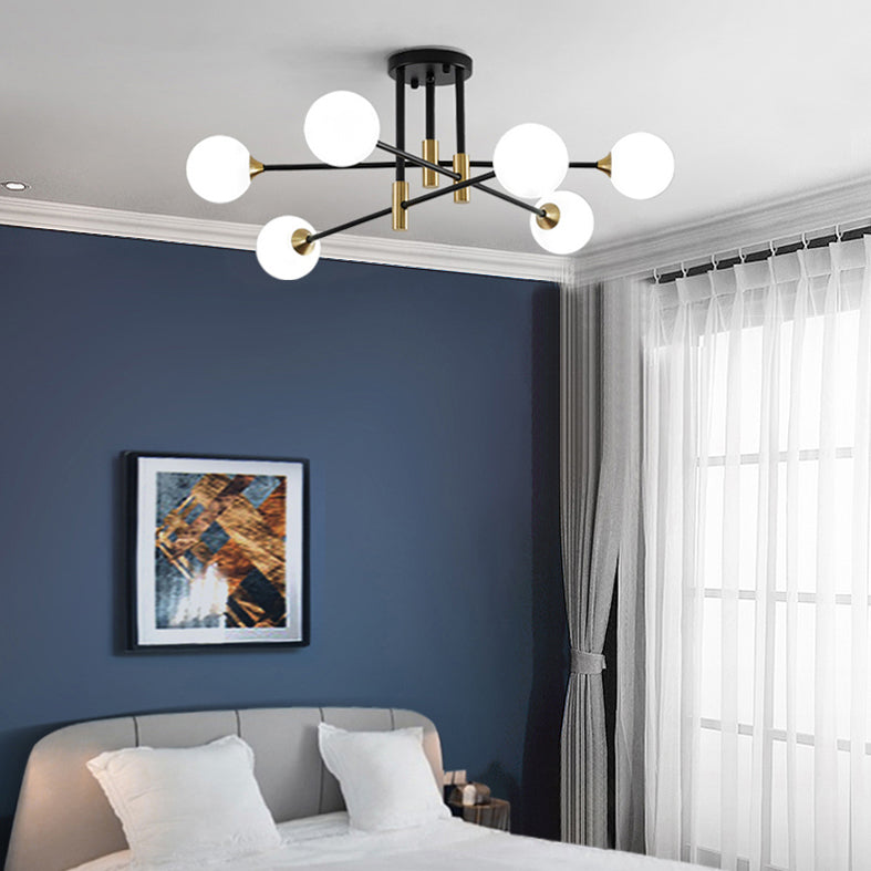 Sputnik Glass Semi Flush Mount Light Modern Style Semi Flush Mount Plafond Fecture