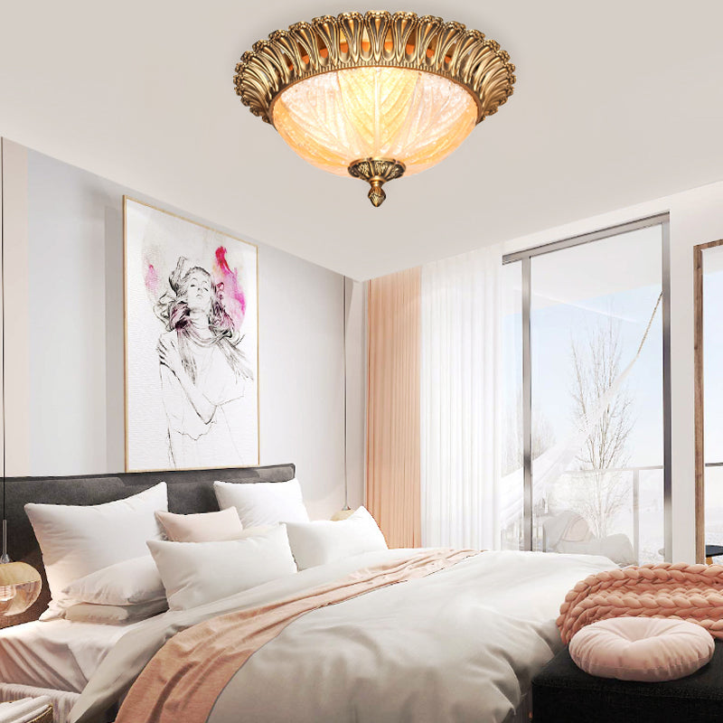 Ricoperta Crystal Flush Mount Fixture Postmoderna 3 Teste Brass Massimale Lampada per Bedroom