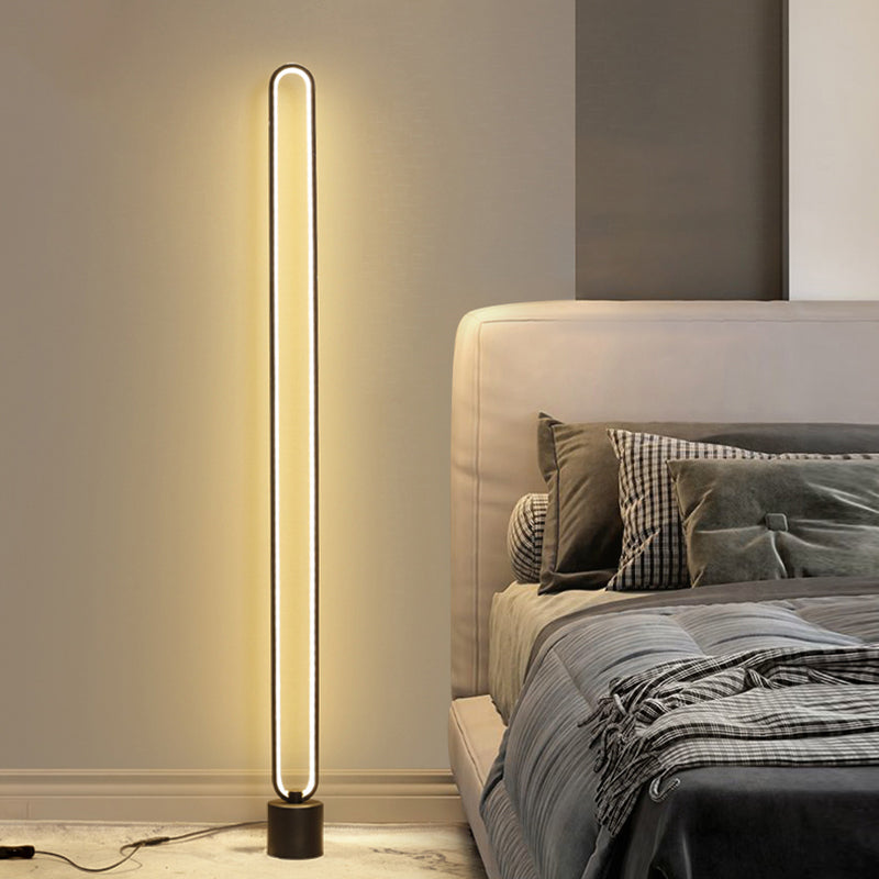 Minimalistische Halo -Bodenleuchte -Metall -Wohnzimmer LED stehende Stehlampe mit Acrylschatten