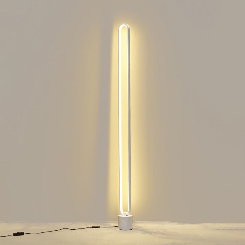 Minimalist Halo Floor Light Metal Living Room LED Standing Floor Lamp with Acrylic Shade