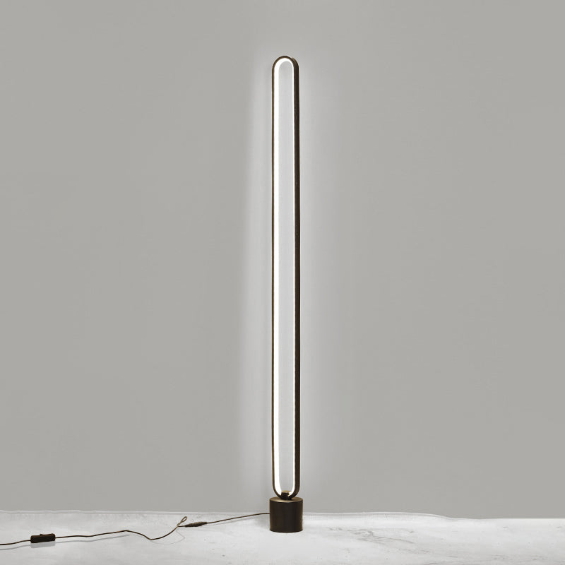 Minimalist Halo Floor Light Metal Living Room LED Standing Floor Lamp with Acrylic Shade