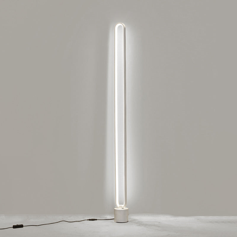 Minimalist Halo Floor Light Metal Living Room LED Standing Floor Lamp with Acrylic Shade