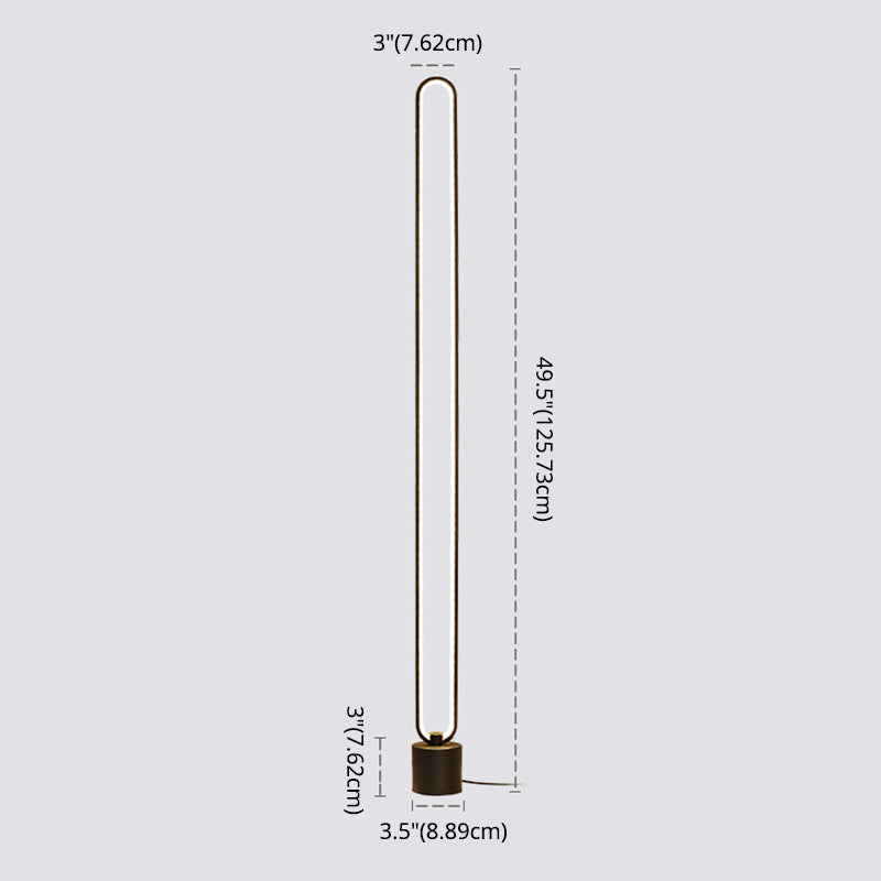 Minimalista Halo Floor Light Metal Sala Led Lámpara LED de pie con sombra acrílica