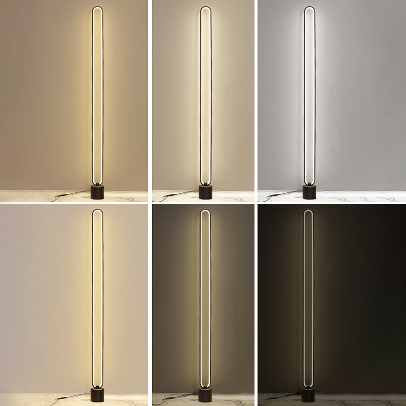 Minimalist Halo Floor Light Metal Living Room LED Standing Floor Lamp with Acrylic Shade