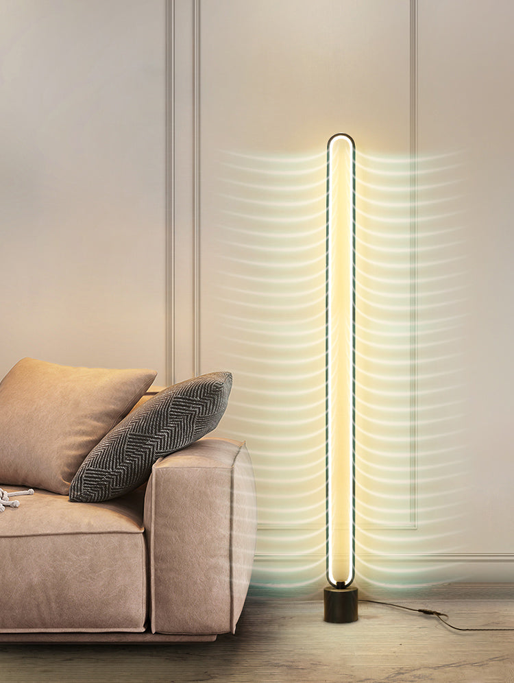 Minimalist Halo Floor Light Metal Living Room LED Standing Floor Lamp with Acrylic Shade