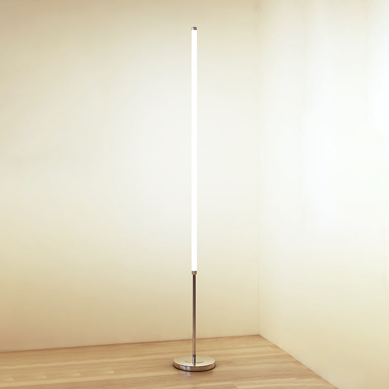 Acrylic Tubular Standing Floor Light Minimalism Chrome Finish LED Floor Lamp for Living Room