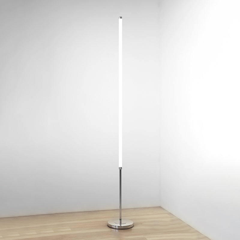 Acrylic Tubular Standing Floor Light Minimalism Chrome Finish LED Floor Lamp for Living Room