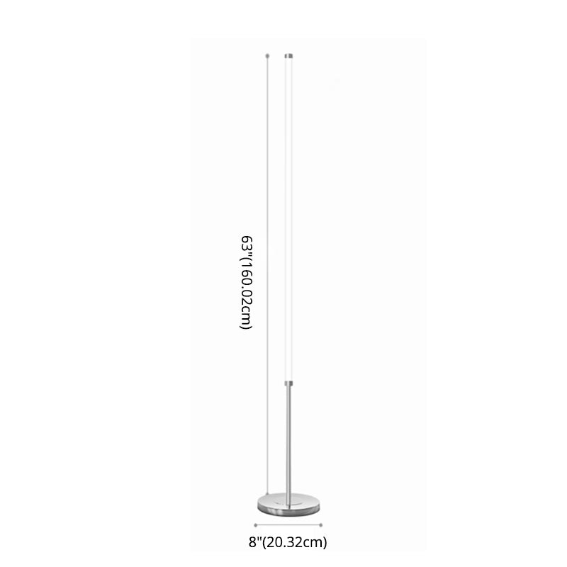 Acrylic Tubular Standing Floor Light Minimalism Chrome Finish LED Floor Lamp for Living Room