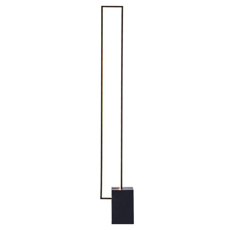 Minimalist Rectangular Floor Lighting Acrylic Sitting Room LED Standing Light in Black