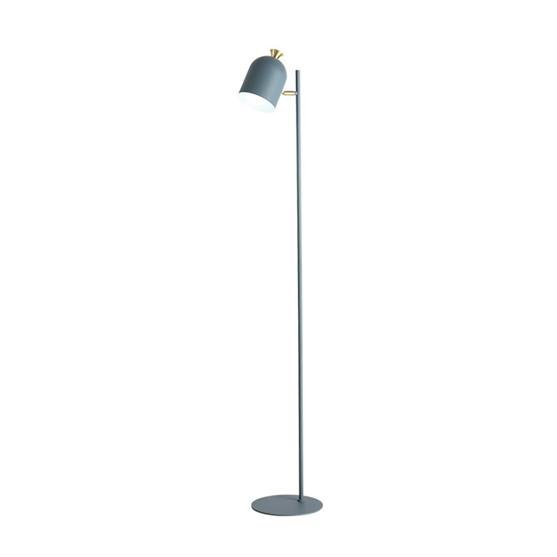 Elongated Dome Floor Standing Light Macaron Metal 1-Bulb Living Room Floor Lamp with Pivot