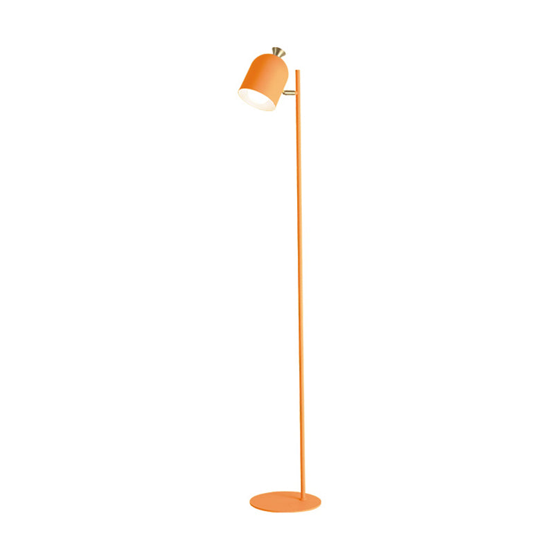 Langwerpige koepelvloer Standing Light Macaron Metal 1-Bulb woonkamer vloerlamp met draaipunt