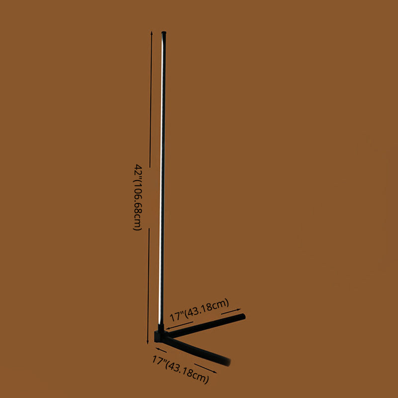 Stick a forma di corridoio angolare pavimento in alluminio lampada in piedi a led moderna in nero