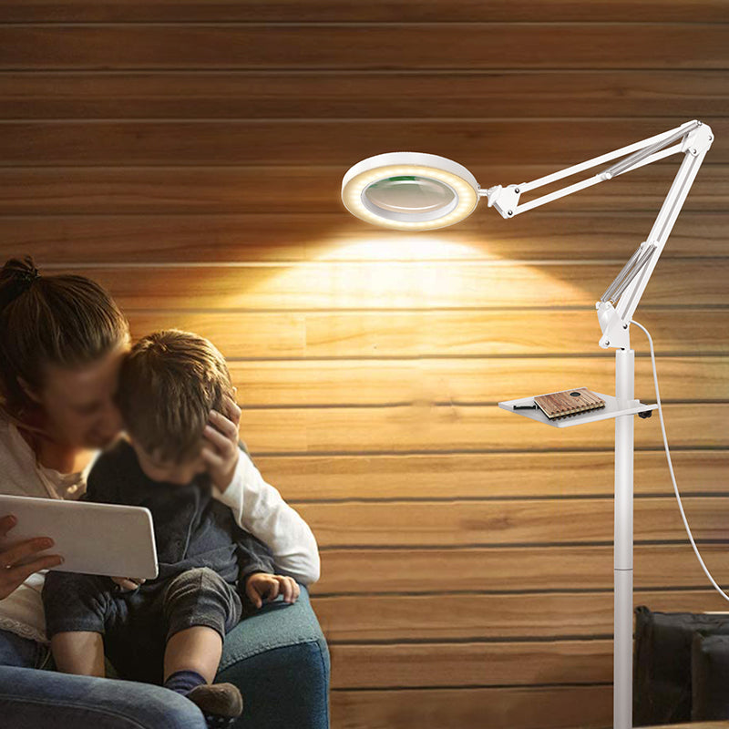 Lampada da lettura per pavimenti per ingranari LED NORDIC METALE LED LED LEGGIO CON ARM SWING