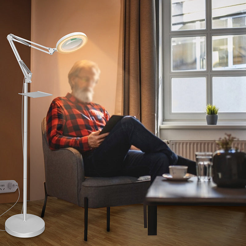 Leselampe Nordic Metal White LED Stehlicht mit Schwingarm