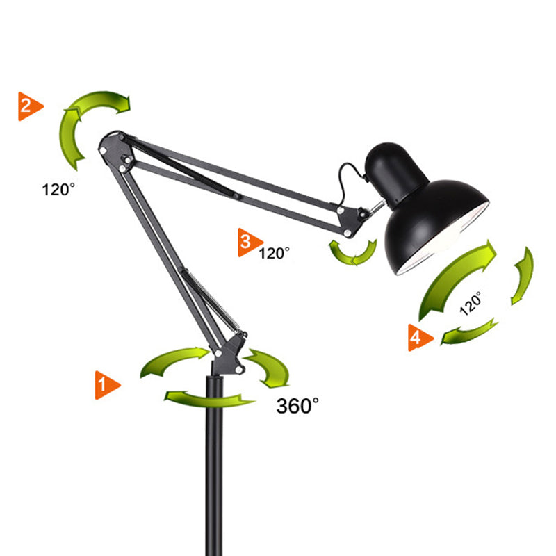 Lámpara de tono de tazón de macarrón lámpara de tarea de estudio de bombilla 1 bulbo con brazo oscilante