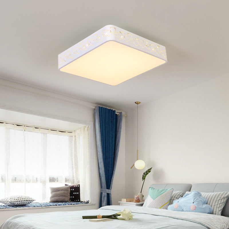 10"/19" ampio quadrato bianco con montaggio ad incasso illuminazione modernista in metallo LED vicino al soffitto apparecchio di illuminazione in luce bianca/calda