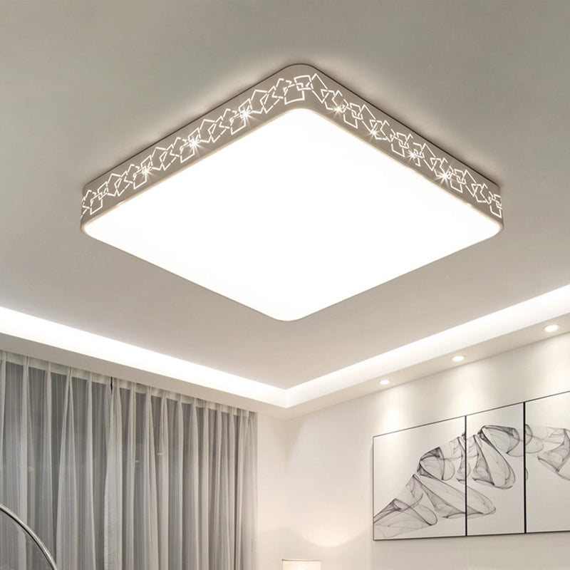 10"/19" ampio quadrato bianco con montaggio ad incasso illuminazione modernista in metallo LED vicino al soffitto apparecchio di illuminazione in luce bianca/calda