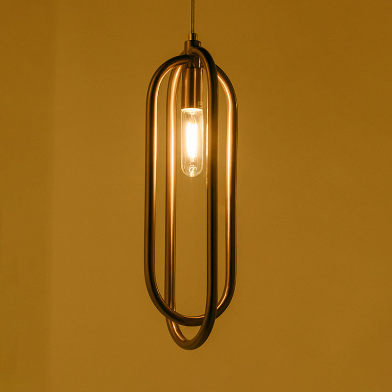 Brass Oval Ring Down Lighting Pendant Modern 1 Light Metal Suspension Light for Living Room