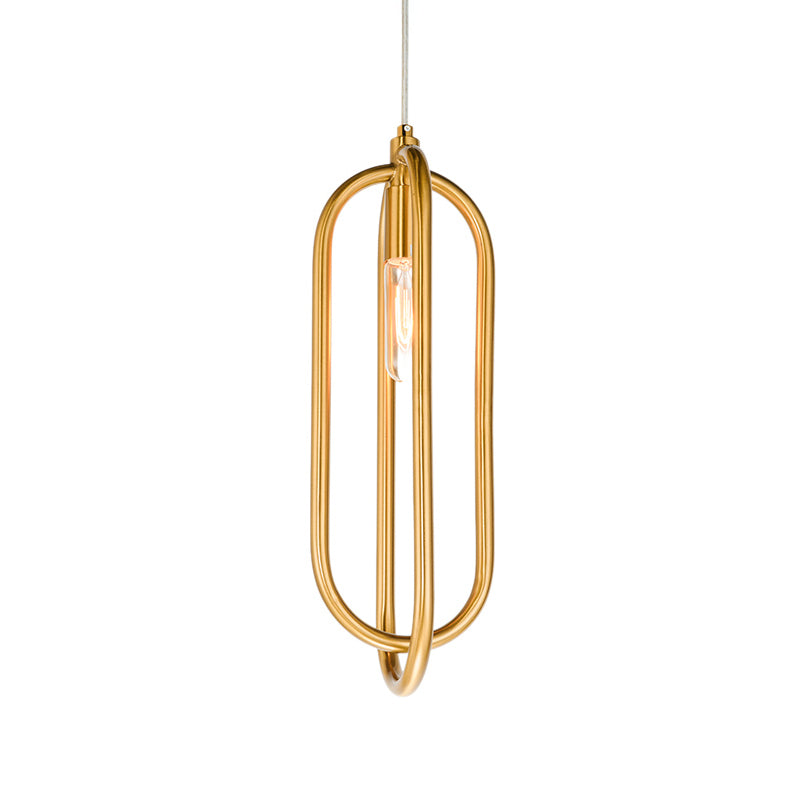 Brass Oval Ring Down Lighting Pendant Modern 1 Light Metal Suspension Light for Living Room