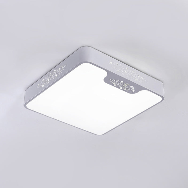 20 "/41" Wide White Square / Rectangle Flush Mount Lighting Moderno Stile Metal LED Close to Massimale Lamp