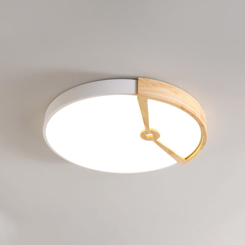 16 "/19.5" brede metalen ronde plafond lichte armatuur modernist LED witte flush mount lamp in wit/warm licht