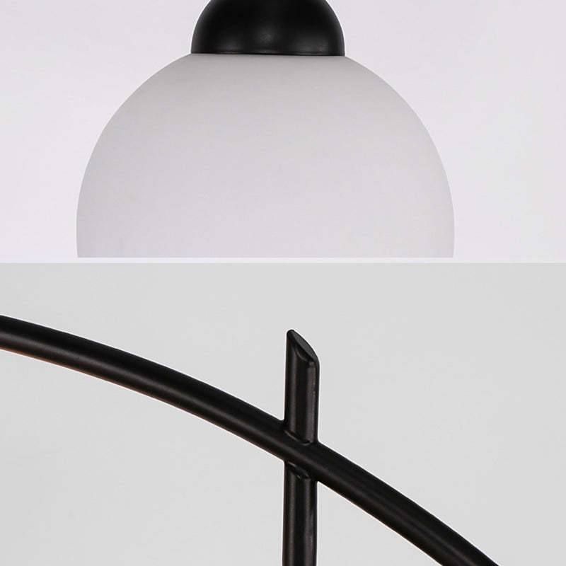 Black Sputnik Semi Flush Monte nella tradizionale semplicità Luce a soffitto in ferro battuto con tonalità di vetro