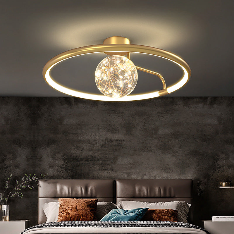 Cercle Ring Semi Flush Mount Lightture Modern Simplicité Plaque de plafond Mount Light Ayémorrat pour chambre à coucher