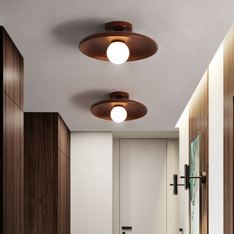 Shaded Aisle Semiflush Monte Massimale Fissture Legno Moderno Semi Montaggio in Brown