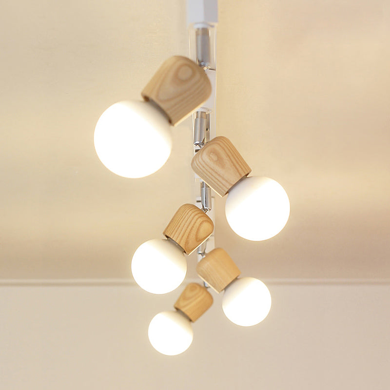 Wood Linear Semi Flush Mount Éclair