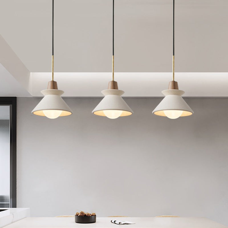 Modern Simplicity Conical Hanging Ceiling Light Cement Hanging Light for Living Room