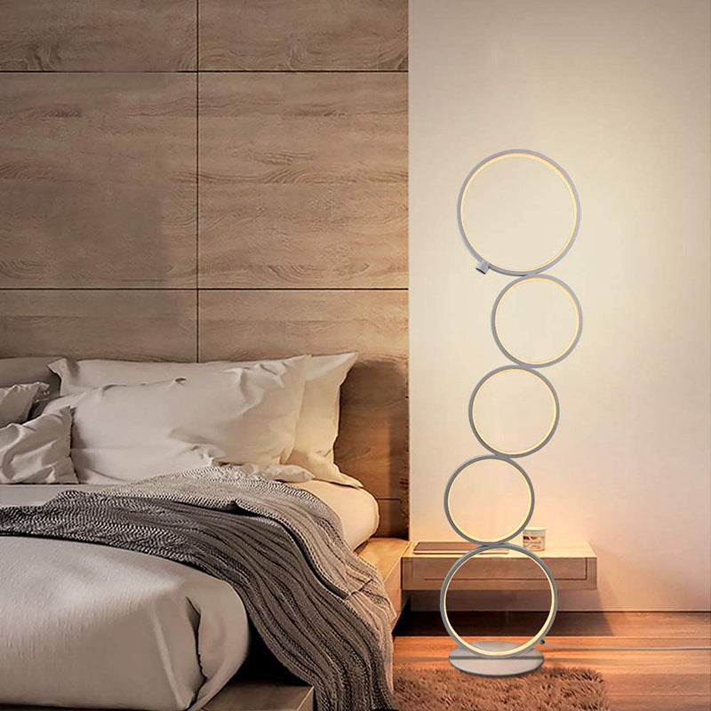 Bubble Ring Shaped Floor Lamp Novelty Simple Style Metal Living Room Standing Light