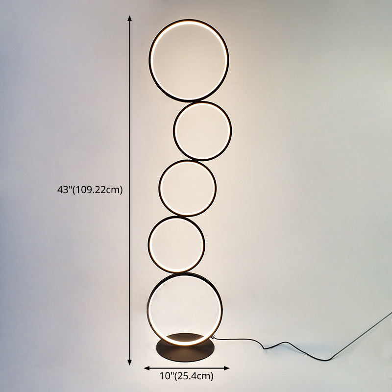 Lámpara de la lámpara en forma de anillo de burbujas Novela de estilo de metal de estilo simple Luz de pie