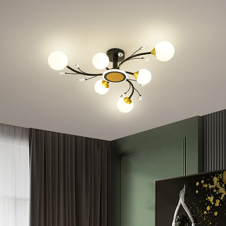 Milk Verre semi-luminaires luminaires Spoutnik Chambre moderne salon plafond Mount Mount Lights