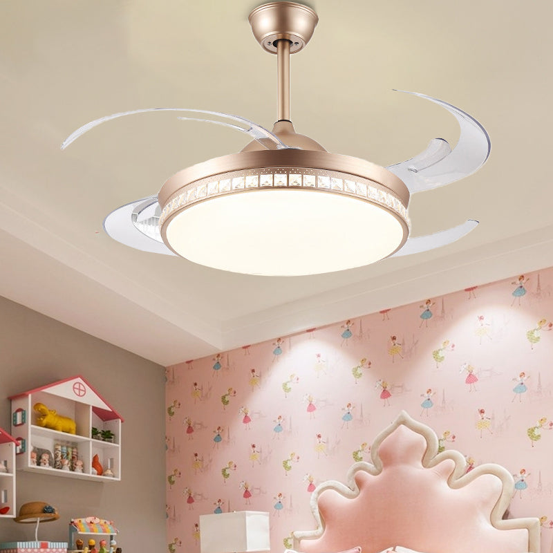 Contrôle intelligent Ventilateur de plafond rond lumière