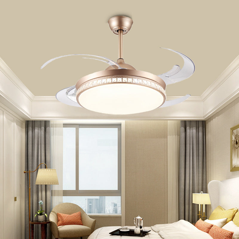 Contrôle intelligent Ventilateur de plafond rond lumière