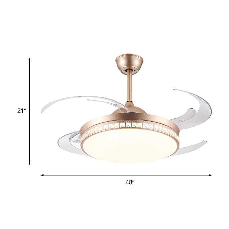 Contrôle intelligent Ventilateur de plafond rond lumière