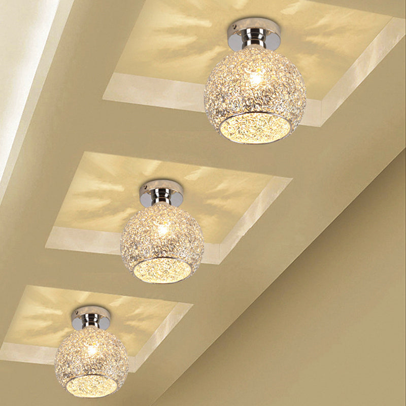 Éclairage d'éclairage monté sur le plafond chromé simple 1 tête k9 cristal semi-lux