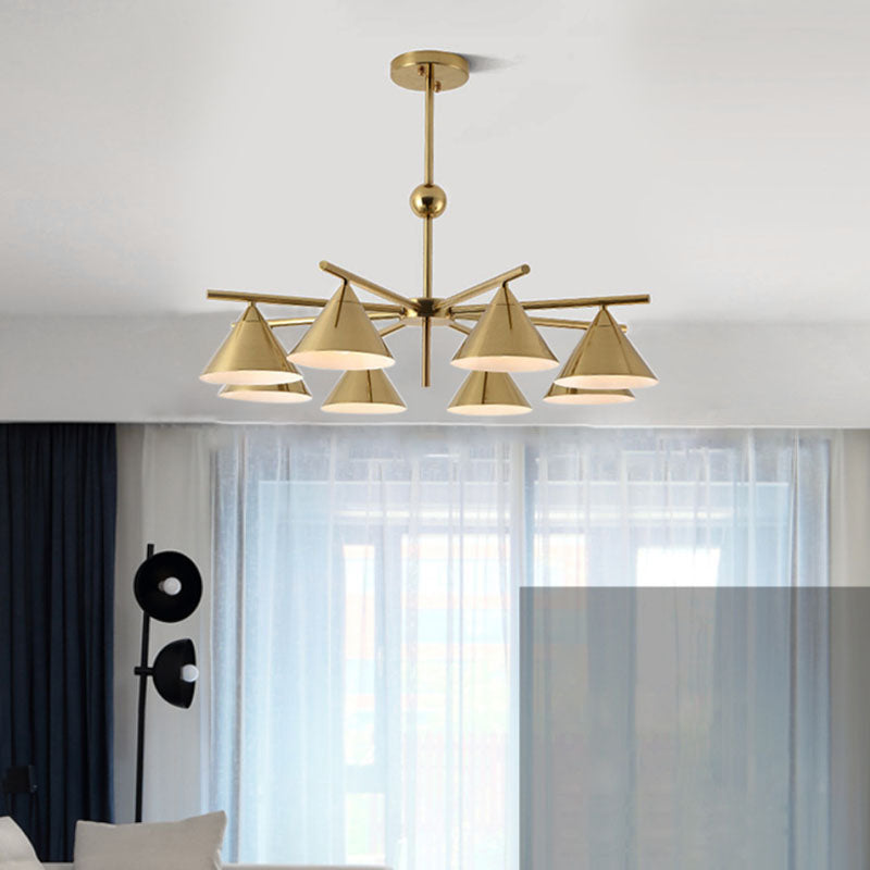 Modern Simplicity Cone Chandelier Light Fixtures Metal Hanging Pendant Lights for Living Room