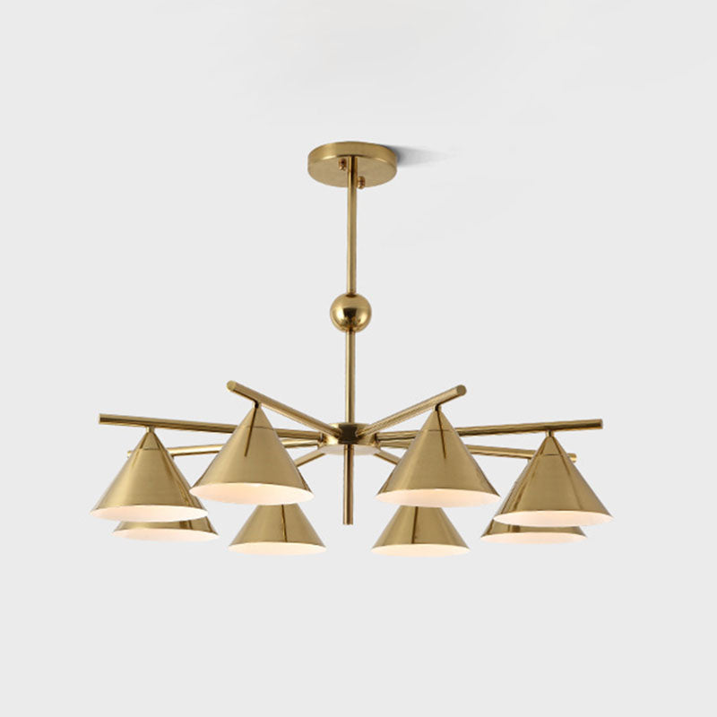 Modern Simplicity Cone Chandelier Light Fixtures Metal Hanging Pendant Lights for Living Room