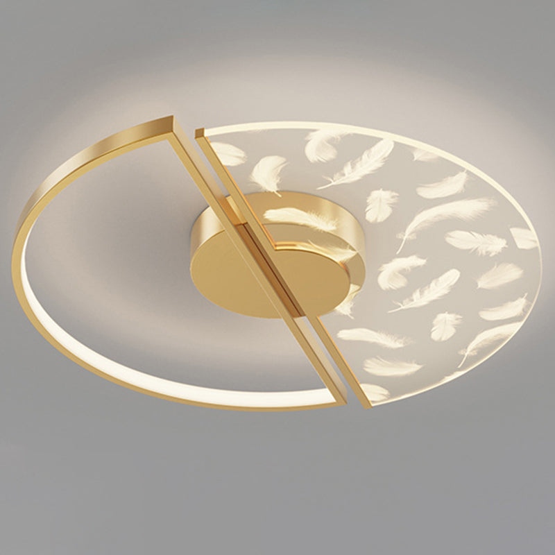 Round Flush Mount Ceiling Light Acrylic Modern Simplicity Flush Mount Ceiling Light for Living Room