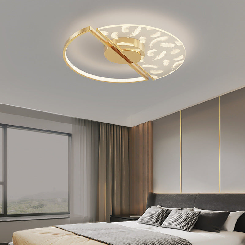 Round Flush Mount Ceiling Light Acrylic Modern Simplicity Flush Mount Ceiling Light for Living Room